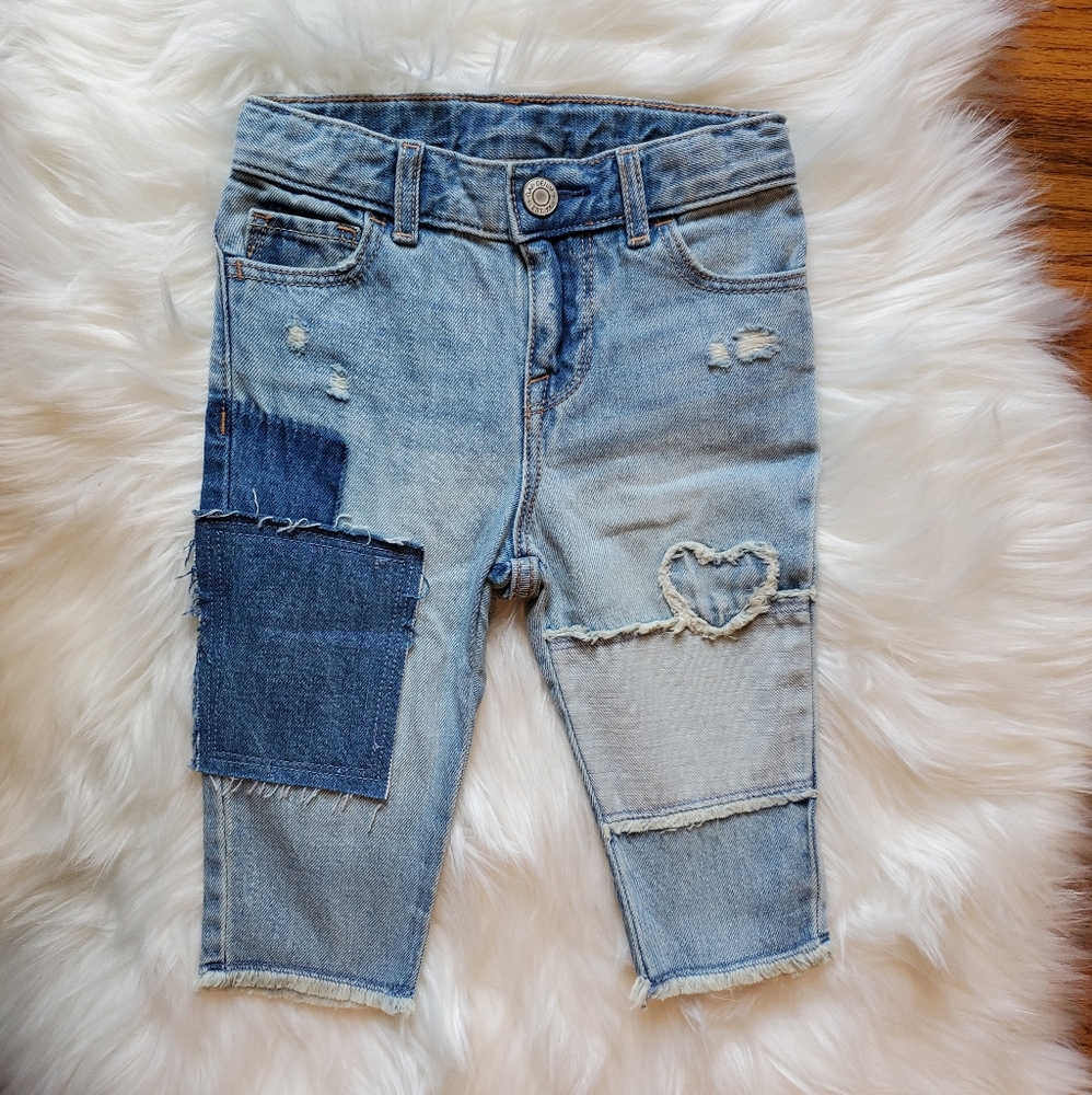 💙Gap denim patchwork jeans size 18-24 months